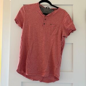 Calvin Klein Jeans Red Short Sleeve Henley